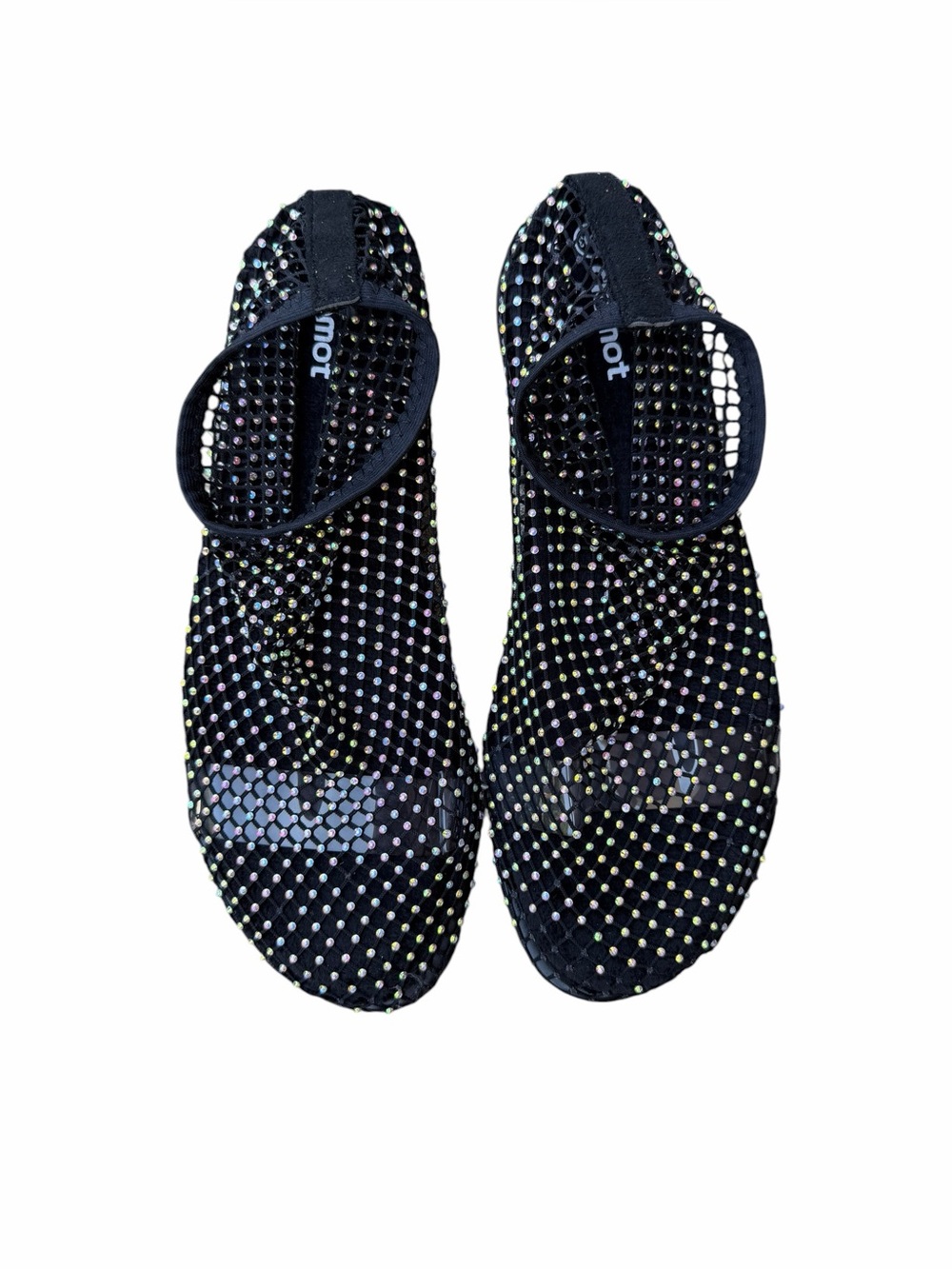 Women’s Black Rhinestone Mesh Sandals 
Size 43 NWOT